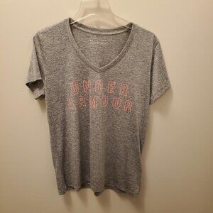 Women's Under Armour HeatGear Active Wear Top, Size L, Gray marble, Ex Cond!